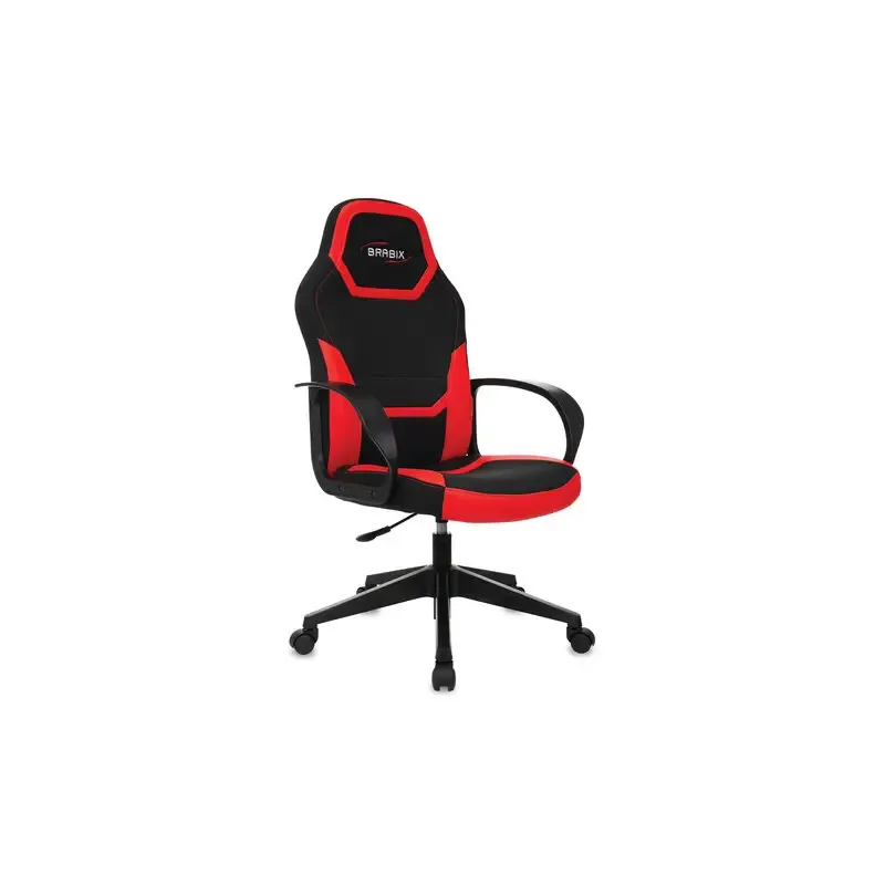 Игровое кресло BRABIX Alpha GM-018, ткань/экокожа, черное/красное, 532637, GM-018_532637 главное фото